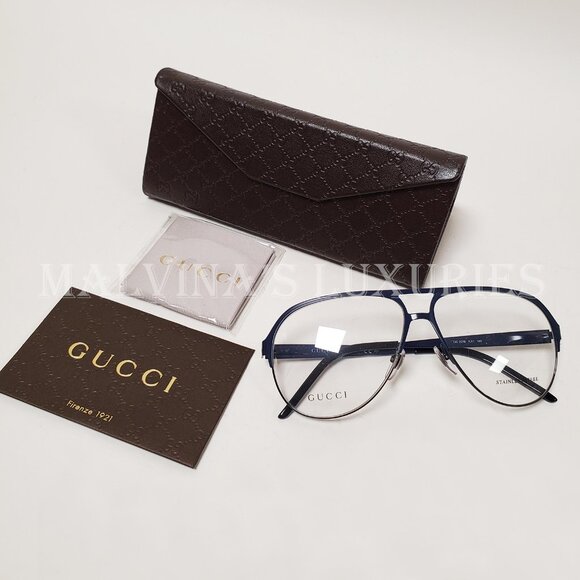 GUCCI EYEGLASSES OPTICAL LENS AVIATOR METAL FRAME GG 2216 - Picture 2 of 12
